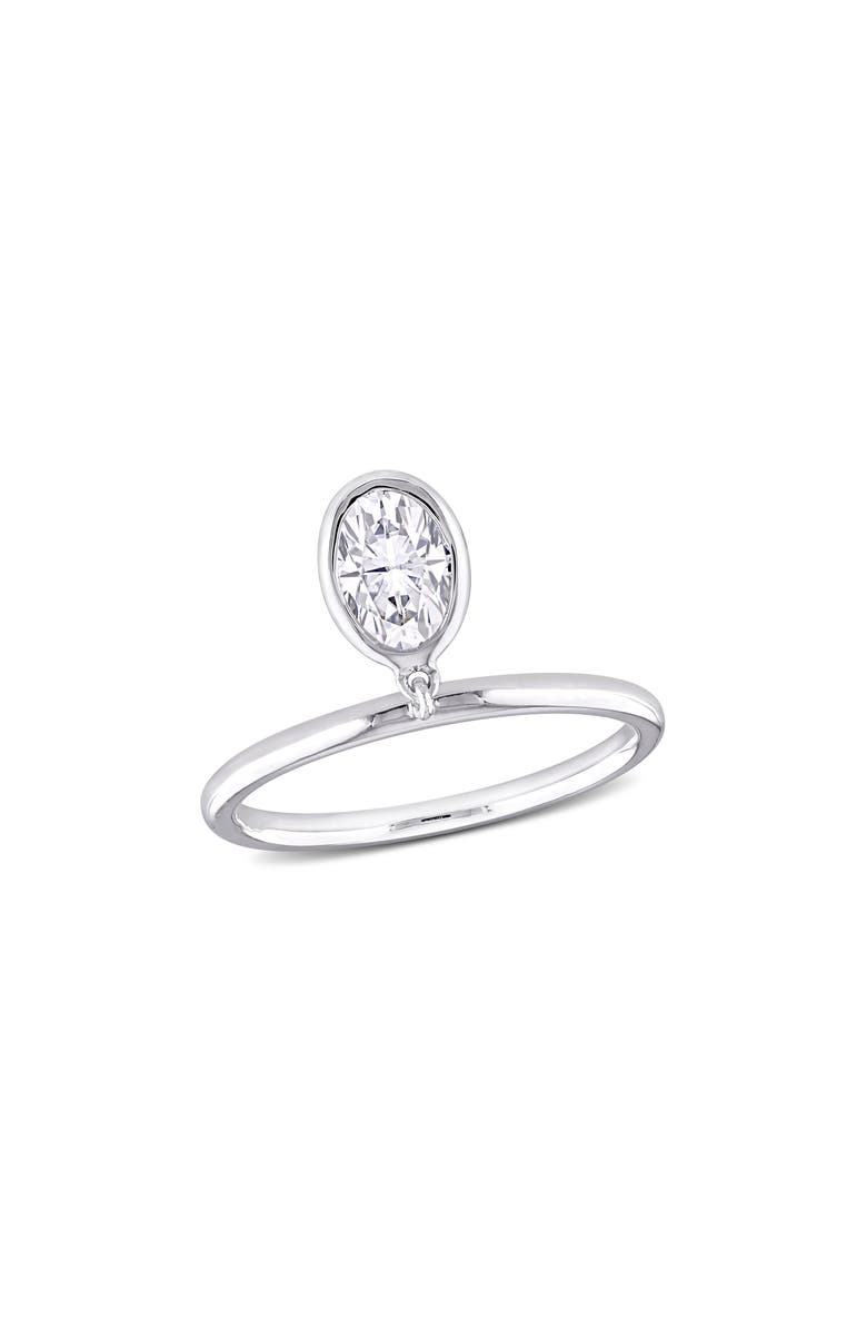 DELMAR Lab-Created Moissanite Drop Ring, Main, color, White
