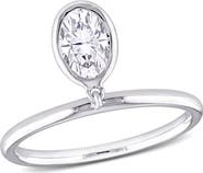 DELMAR Lab-Created Moissanite Drop Ring