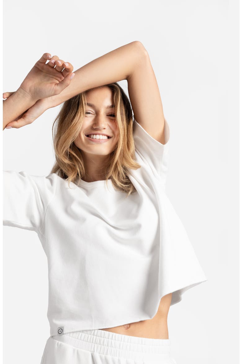 Light French Terry T-Shirt, Alternate, color, OFF WHITE