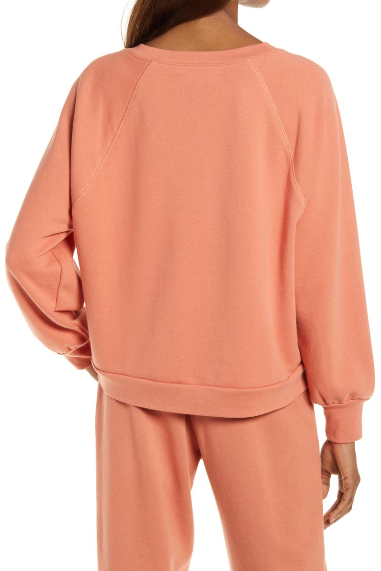 Balloon Sleeve Sweatshirt, Alternate, color, SWEET DAHLIA