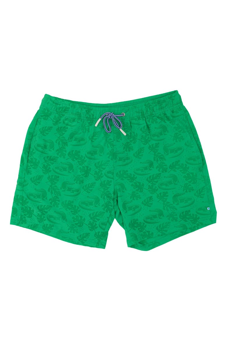 Men's UPF50+ Color Changing Performance Hybrid Swim Trunks, Alternate, color, Bright Green Gators