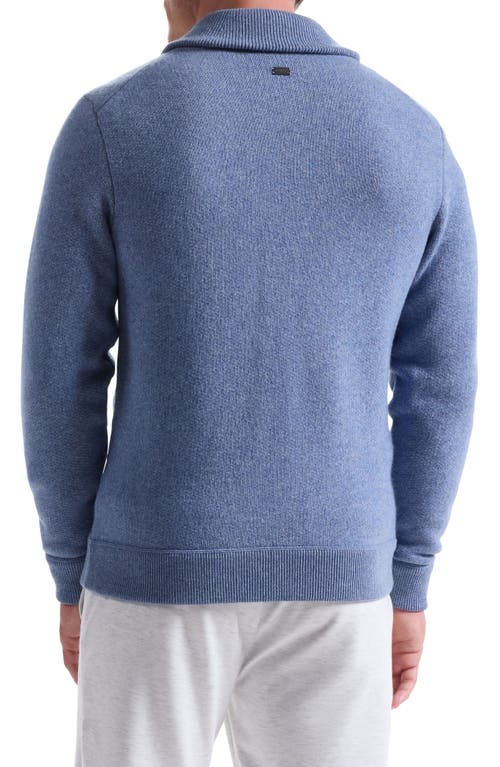 Bugatchi Wool Blend Zip Cardigan In Blue