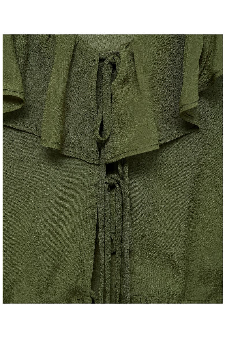 Ruffle Long Sleeve Top, Alternate, color, KHAKI GREEN