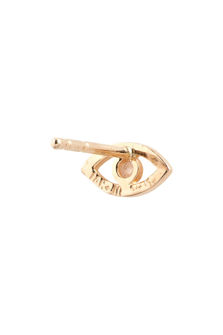 Jac+Jo Icon Evil Eye Single Stud Earring, Alternate, color, YELLOW GOLD