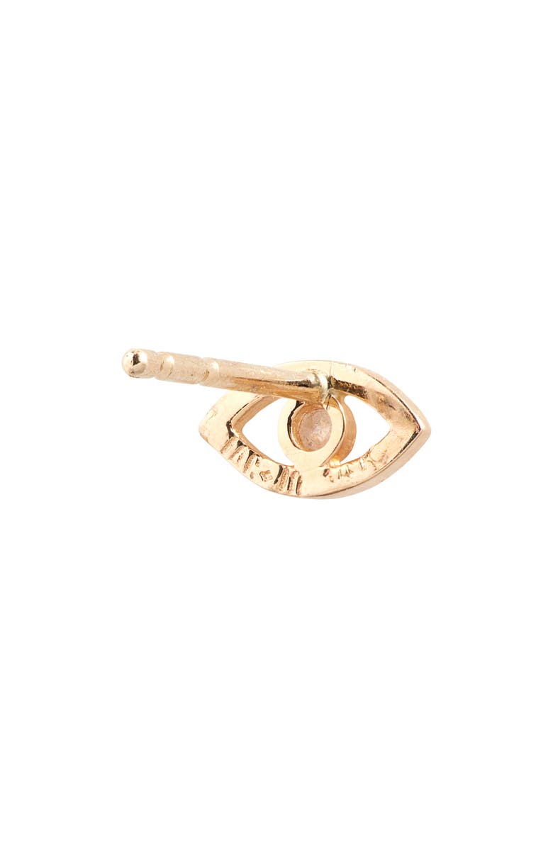 Anzie Jac+Jo Icon Evil Eye Single Stud Earring, Alternate, color, Yellow Gold