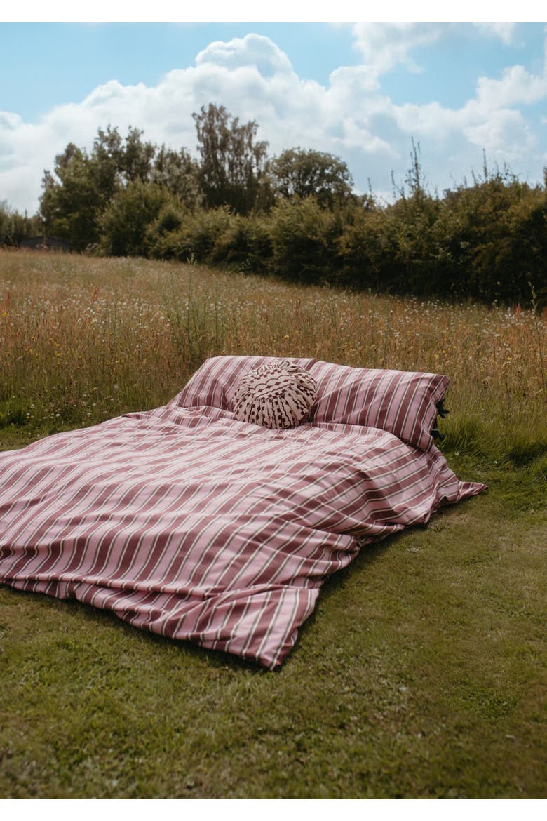 Cotton Striped Bedding Set, Alternate, color, Pink Stripe