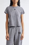 Alexander Wang Puff Logo Shrunken Cotton Jersey T-Shirt