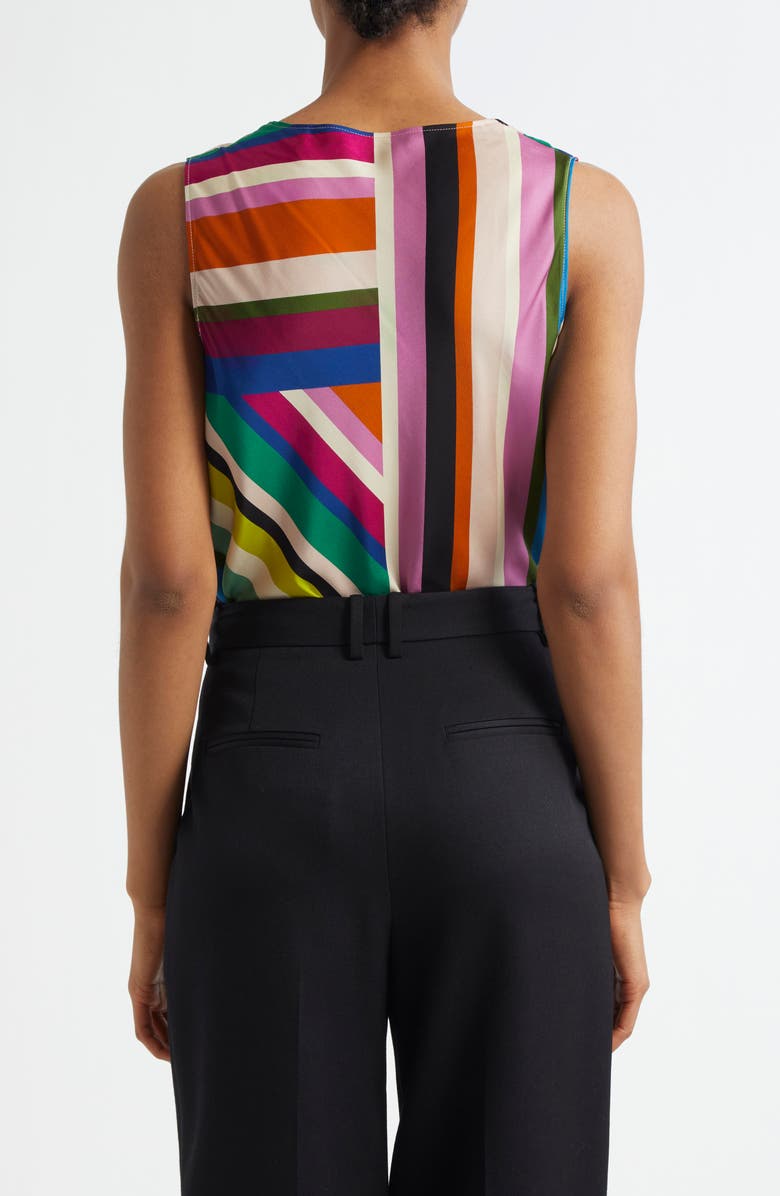 Elie Tahari The Jane Stripe Cowl Neck Sleeveless Top, Alternate, color, 