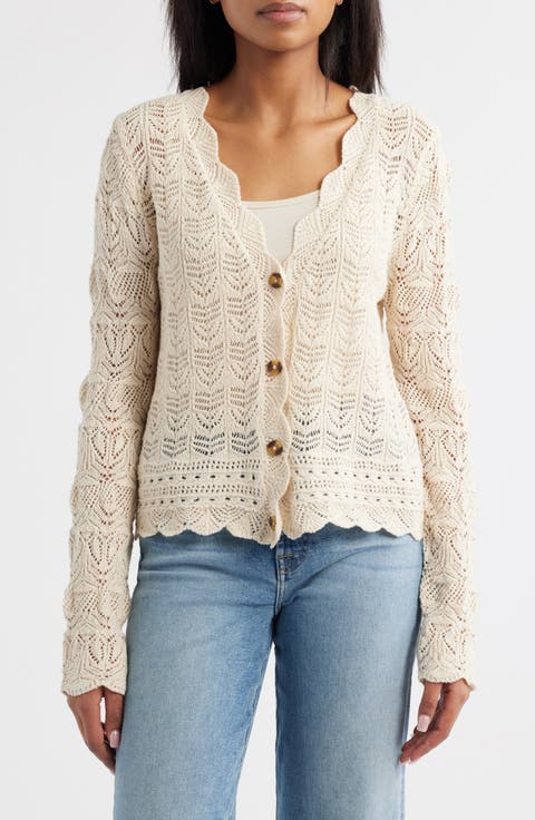 Tamia Pointelle Knit Cardigan
