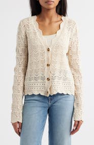 beachlunchlounge Tamia Pointelle Knit Cardigan