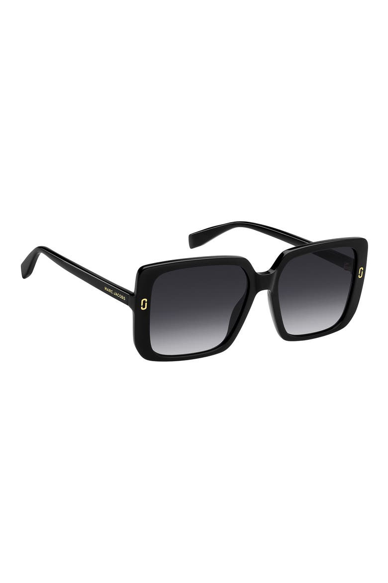 54mm Gradient Square Sunglasses, Alternate, color, BLACK