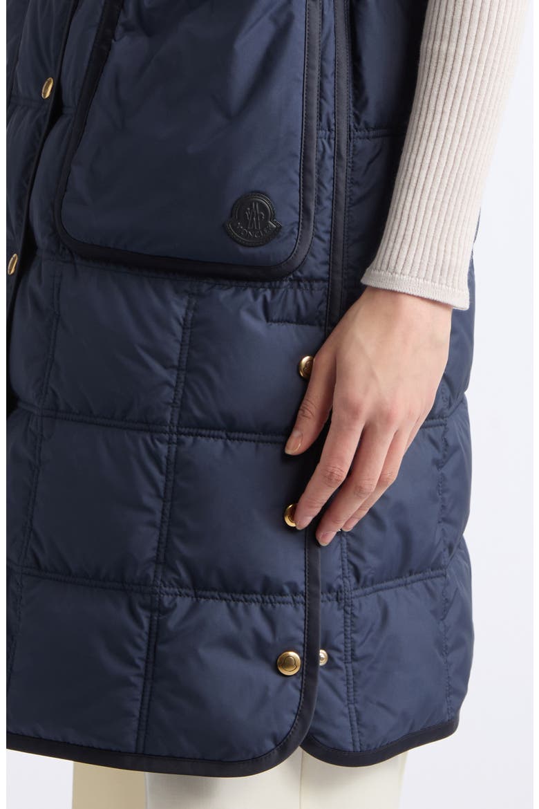 Cygnette Long Quilted Down Vest, Alternate, color, BLUE