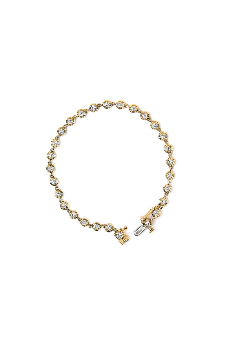 10K Yellow Gold 1 1/2 Cttw Lab Grown Diamond Bezel Link Bracelet, Alternate, color, Yellow Gold
