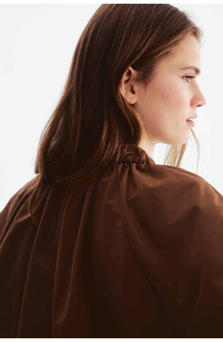 H&M Gathered bomber jacket, Alternate, color, Brown