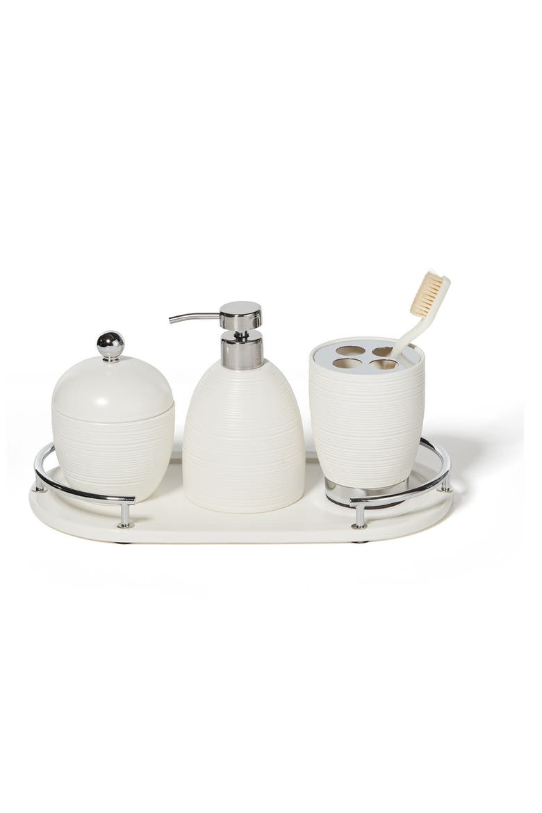 Dubai 4-Piece Ceramic Bathroom Accessory Set, Alternate, color, WHITE