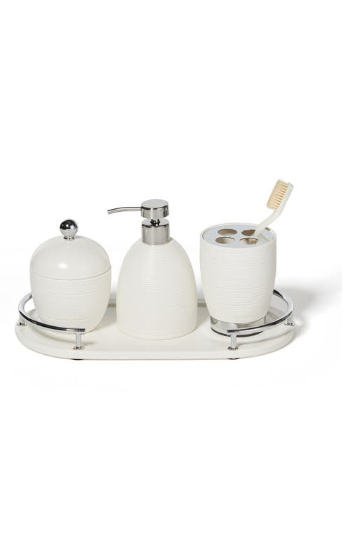 Roselli Trading Company Dubai 4-piece Ceramic Bathroom Accessory Set In White