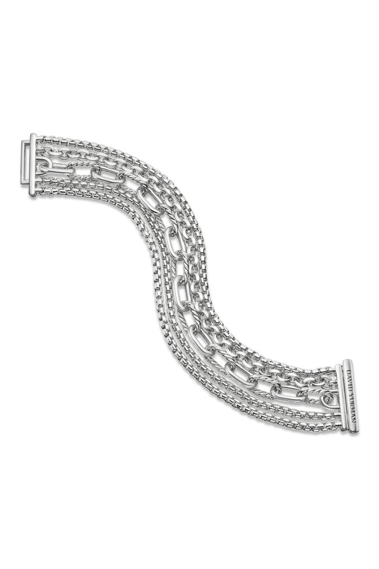 Multi-Row Chain Bracelet, Alternate, color, SILVER