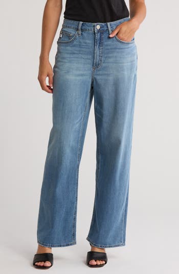 Seven7 Featherweight High Waist Wide Leg Jeans In Blue