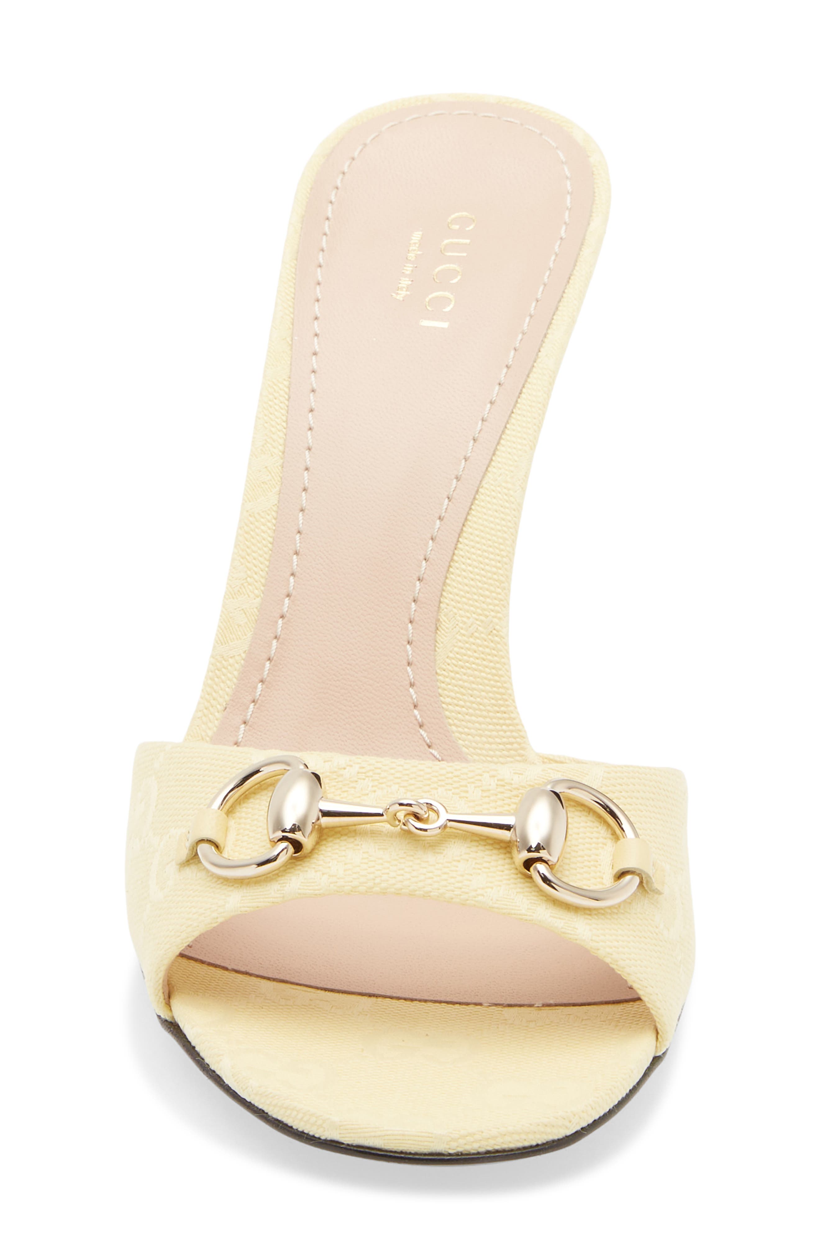 Gucci Erin Horsebit Slide Sandal, Alternate, color, Yellow