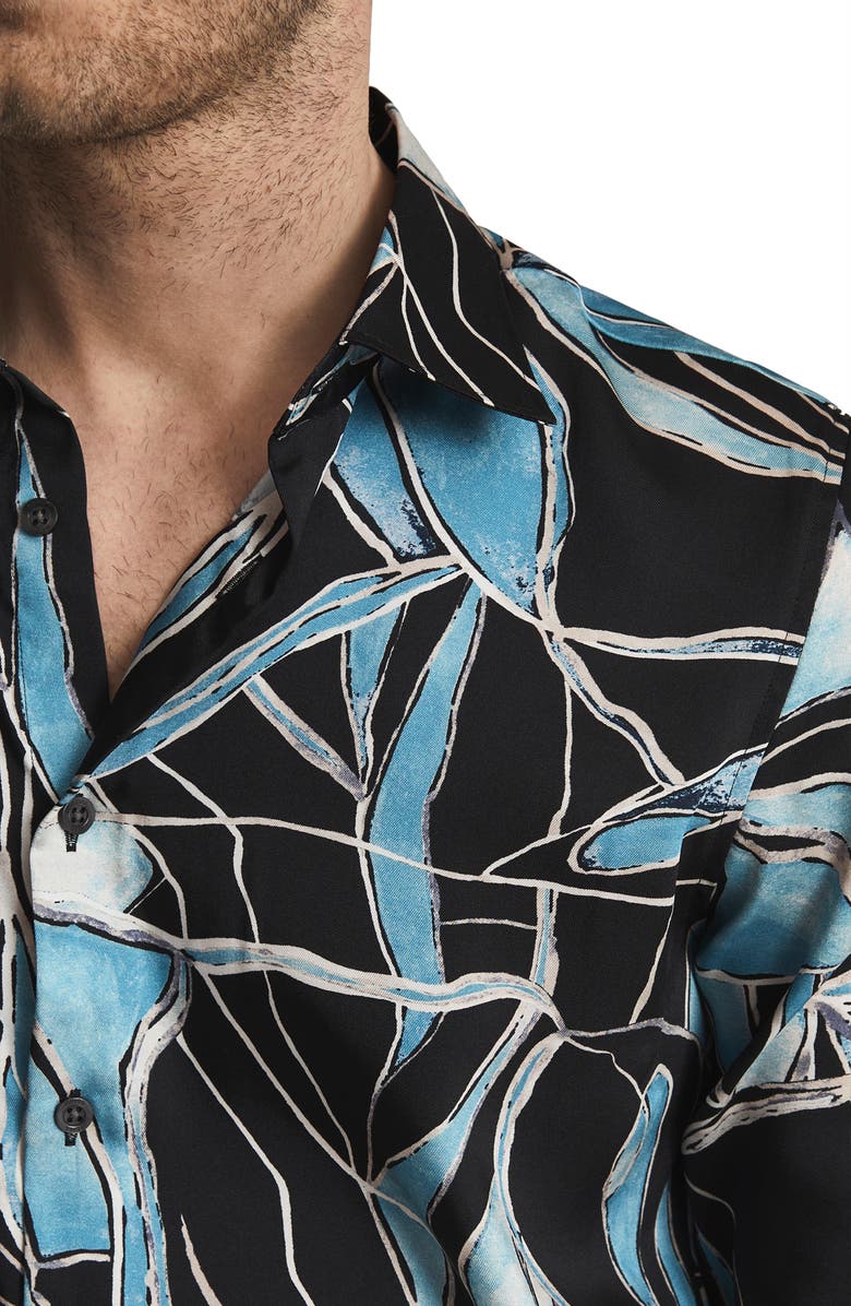 Reiss Lione Print Button-Up Shirt, Alternate, color, 