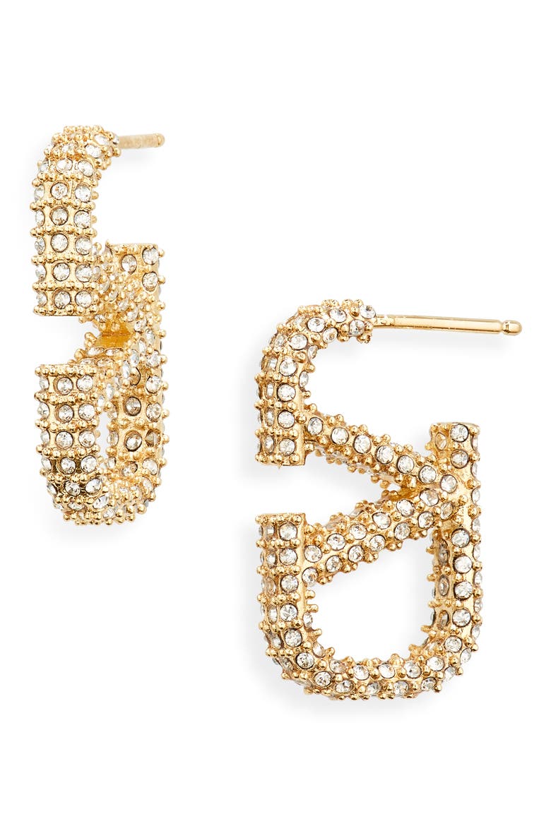 VLOGO Crystal Drop Earrings, Main, color, ORO 18/ CRYSTAL SILVER SHADE