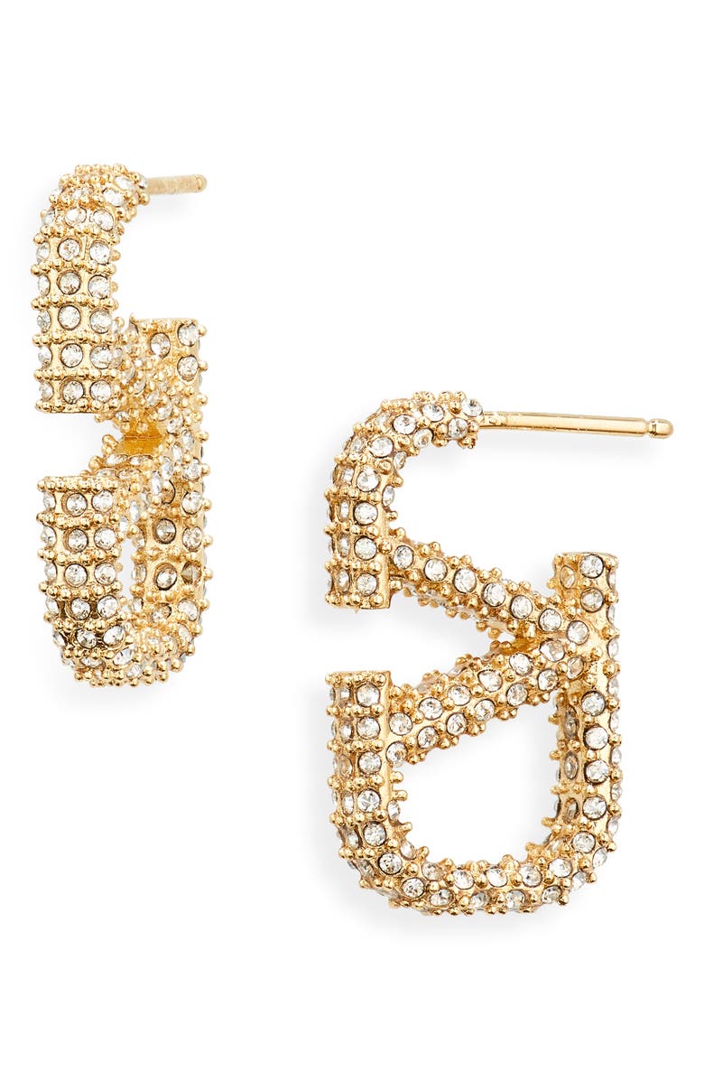 Valentino Garavani VLOGO Crystal Drop Earrings, Main, color,