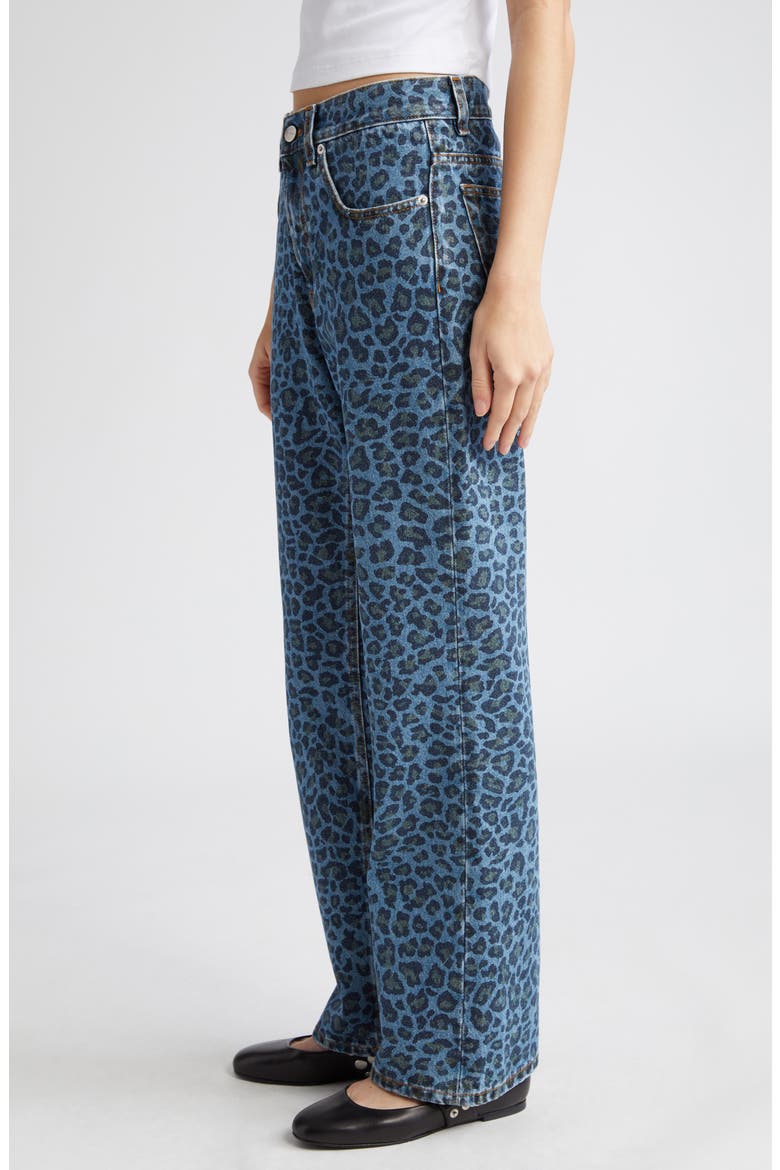 Leopard Print Rigid Flare Jeans, Alternate, color, BLACK LEOPARD