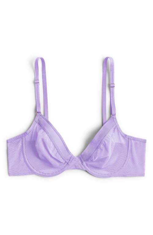 Hanky Panky Underwire Unlined Mesh Plunge Bra In Grape Juice