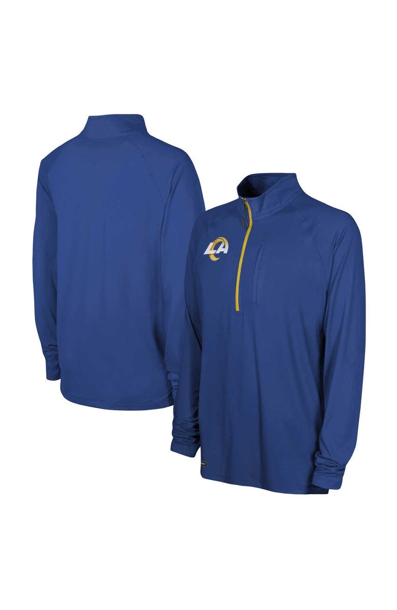 Outerstuff Men's Royal Los Angeles Rams Combine Authentic Raglan Quarter-Zip Top, Main, color, Royal