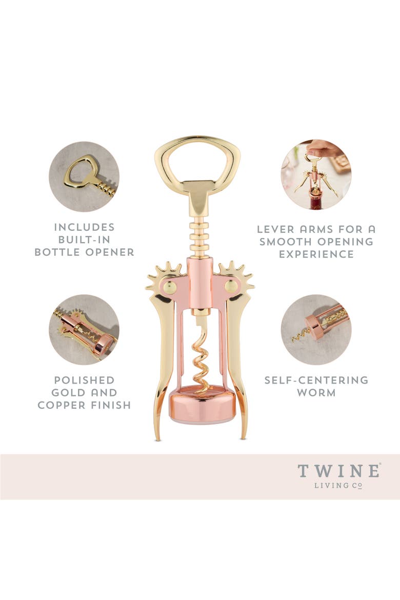 Winged Corkscrew in Copper & Gold, Alternate, color, Copper