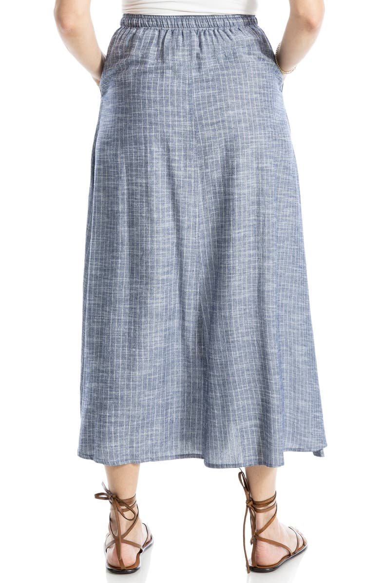 MAX STUDIO Drawstring Circle Skirt, Alternate, color, Navy/ White Pin Stripe