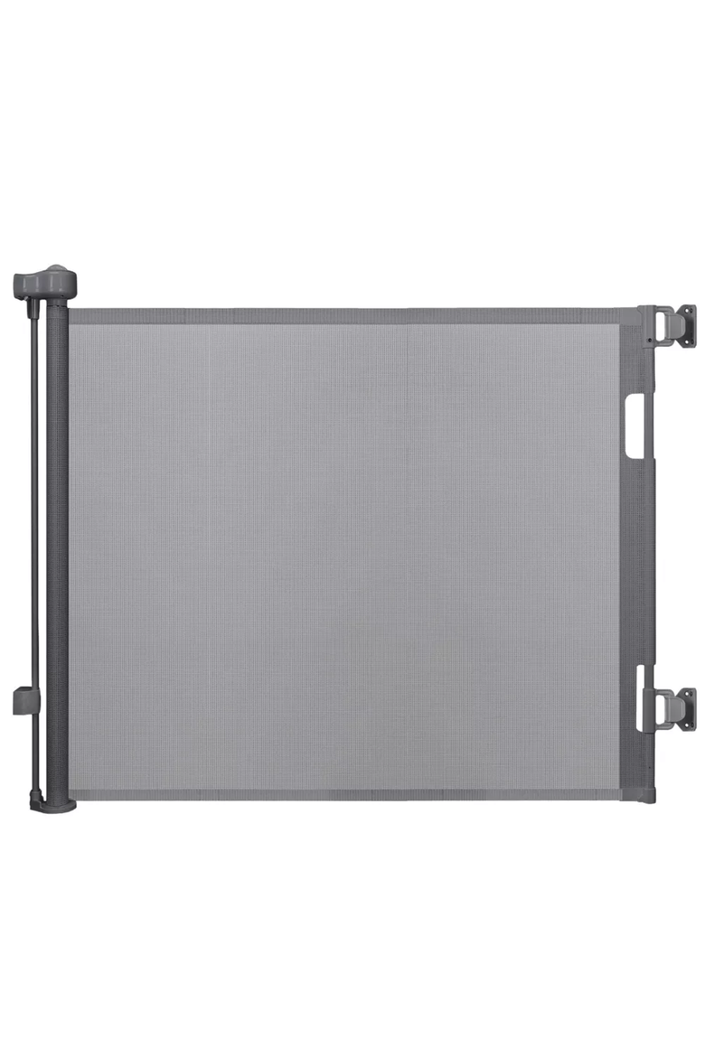 Easy-to-Install Gray Retractable Mesh Baby Gate, Main, color, Gray