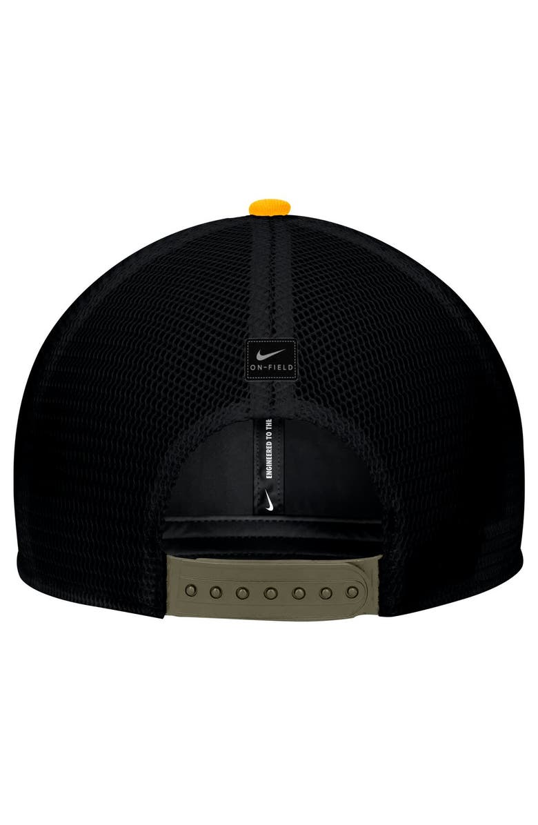 Nike Men's Nike Olive/Black Pitt Panthers Military Appreciation Trucker Adjustable Hat, Alternate, color,