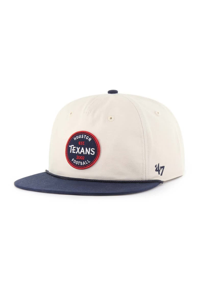 Men's '47  Natural Houston Texans Payson Captain Adjustable Hat, Main, color, Natural