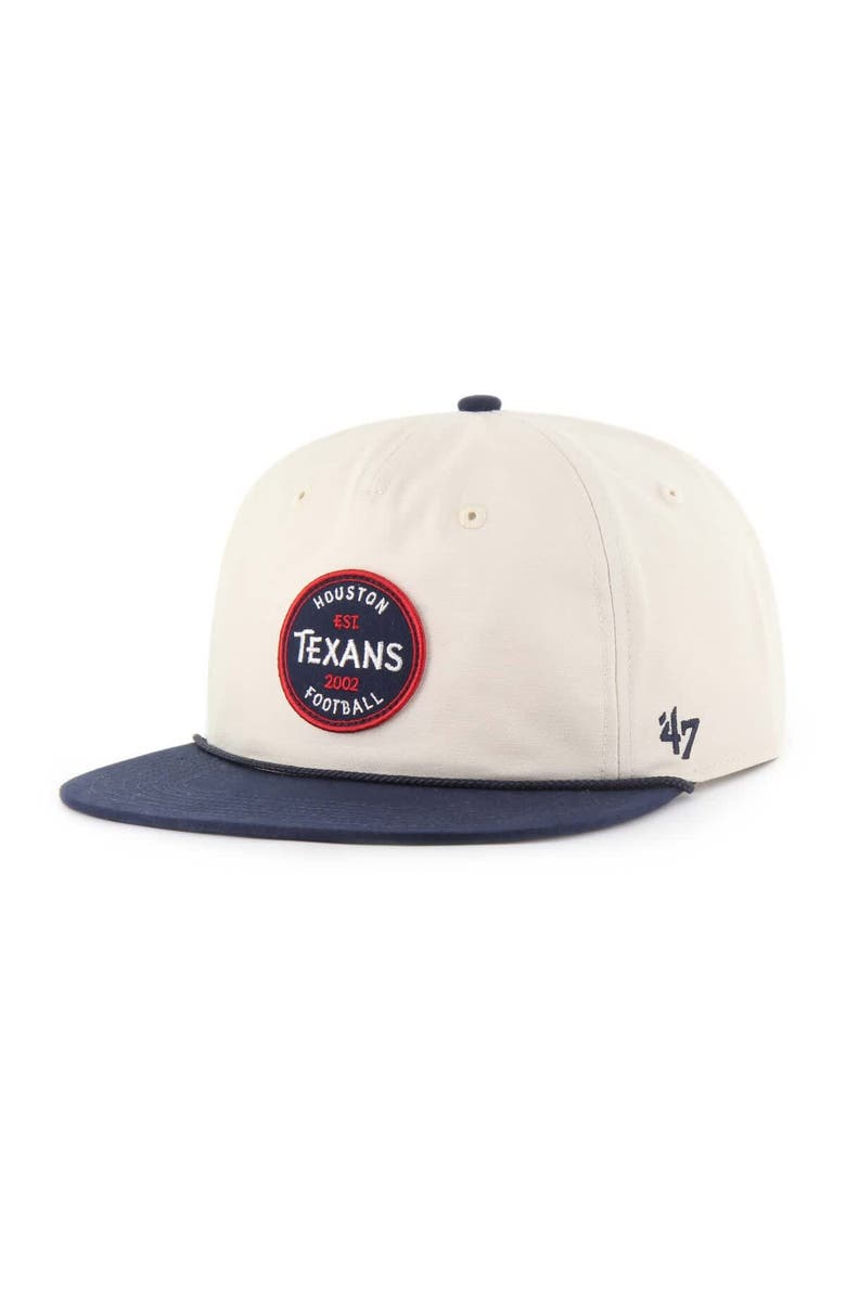 '47 Men's '47 Natural Houston Texans Payson Captain Adjustable Hat, Main, color, Natural