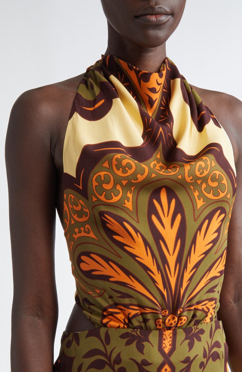 Johanna Ortiz Finding Peace Silk Halter Maxi Dress, Alternate, color, 