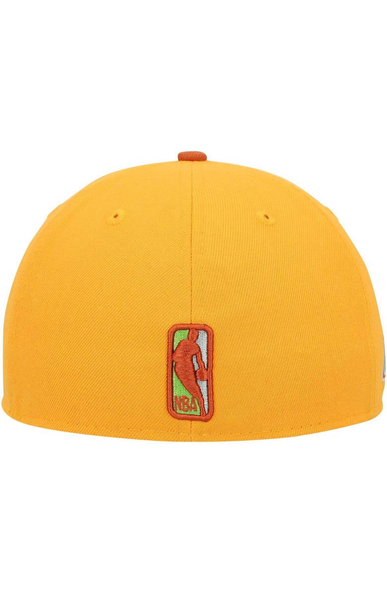 New Era Men's New Era  Gold/Rust Miami Heat 59FIFTY Fitted Hat, Alternate, color, 