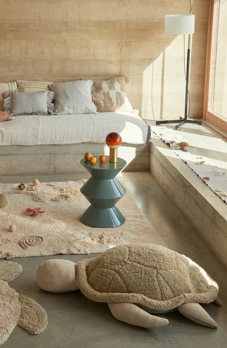 Lorena Canals Mrs. Turtle Floor Pouf, Alternate, color, Olive Natural