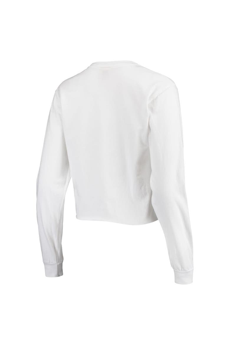Women's White Texas A&M Aggies Retro Campus Crop Long Sleeve T-Shirt, Alternate, color, White
