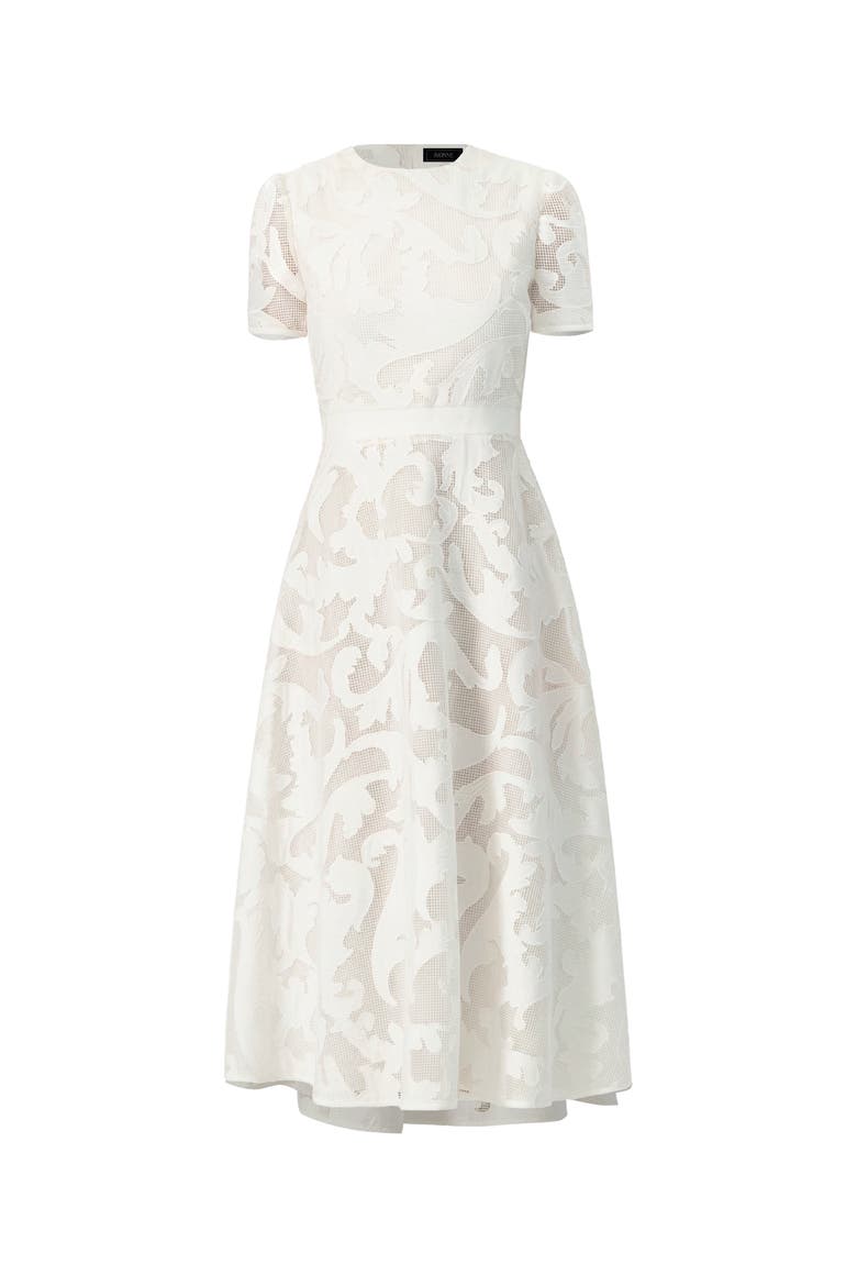 Lace A-Line Midi Dress, Alternate, color, White