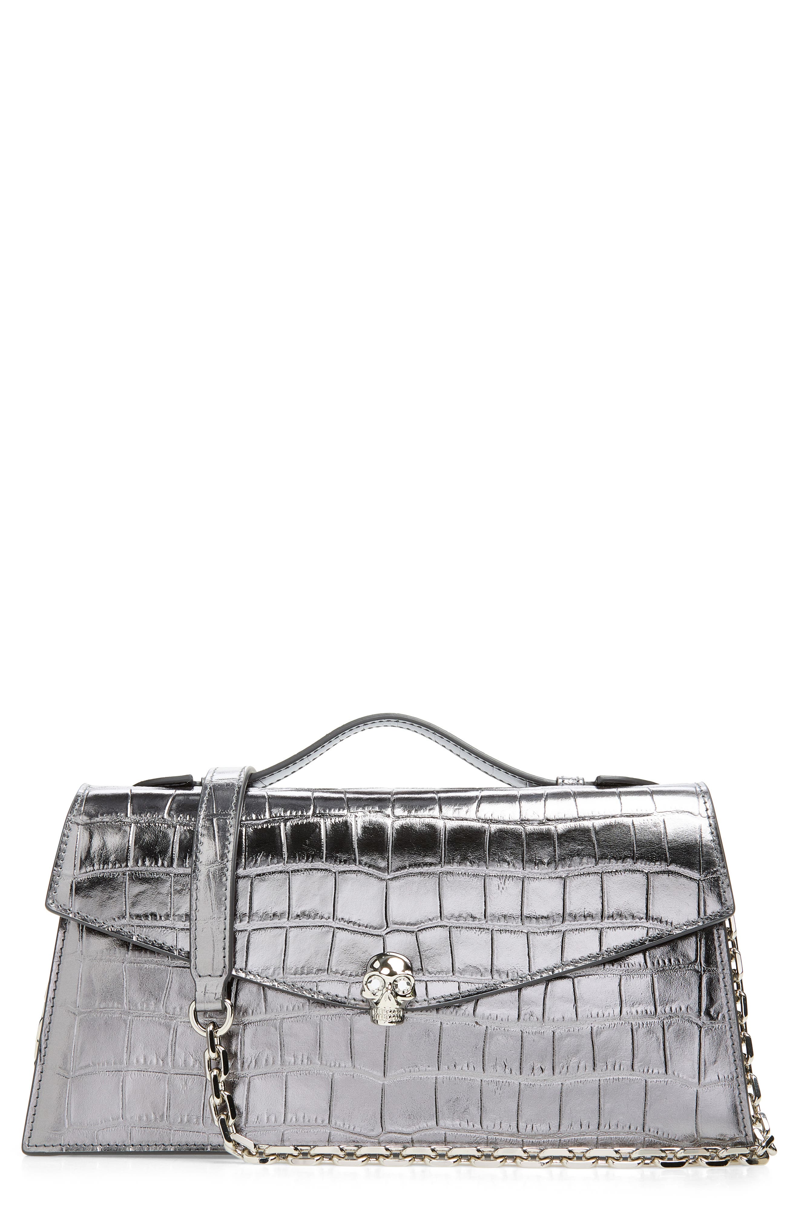 Skull Top Handle Bag, Main, color, CLOUD