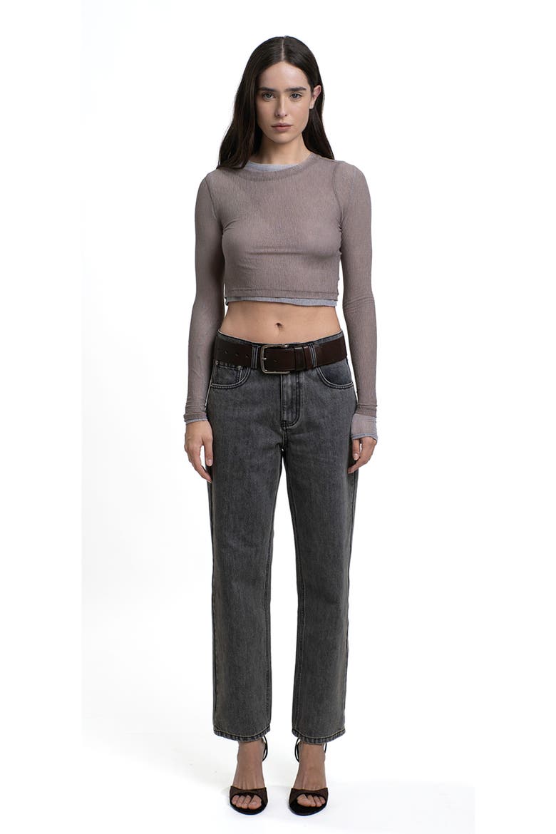 Moa High Waist Straight Leg Denim, Alternate, color, Gray