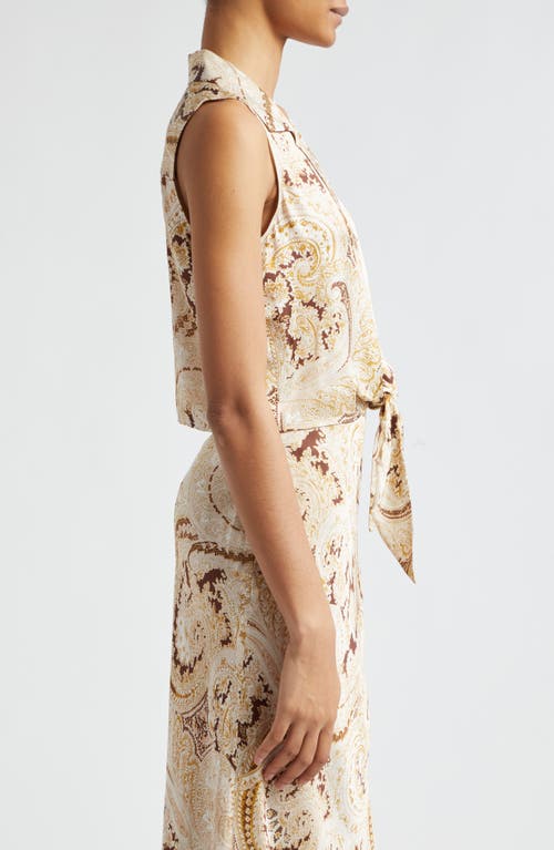 L Agence Zeta Maxi Skirt In Ivory Multi Boute Paisley
