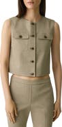 Theory Linen Blend Trucker Vest