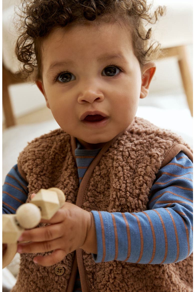 Long Sleeve T-Shirt, Teddy Vest & Pants Set, Alternate, color, BLUE