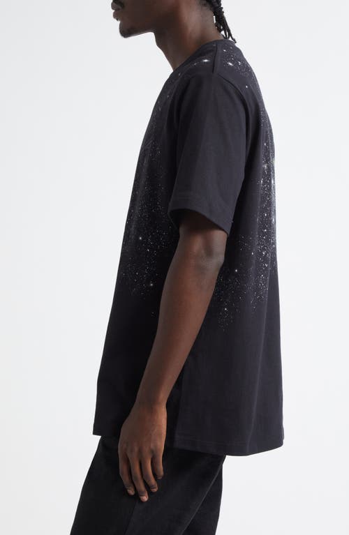Shop Balmain ' Universe Logo & Stars Cotton Graphic T-shirt In Black Multi