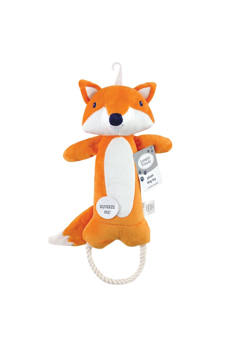 Squeaky Plush Dog Toy, Alternate, color, Fox