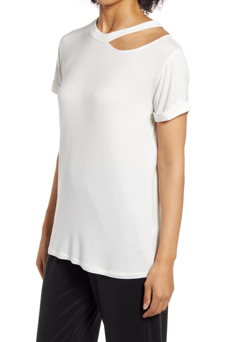 Cutout Detail T-Shirt, Alternate, color, IVORY CLOUD