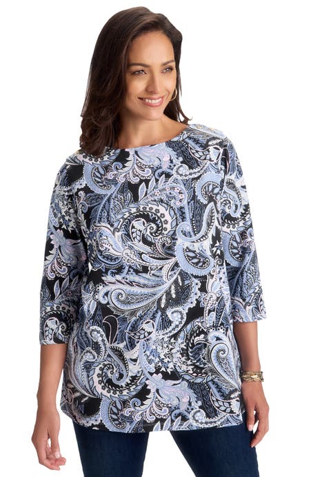 Stretch Cotton Boatneck Tunic (Plus)