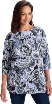 Jessica London Stretch Cotton Boatneck Tunic